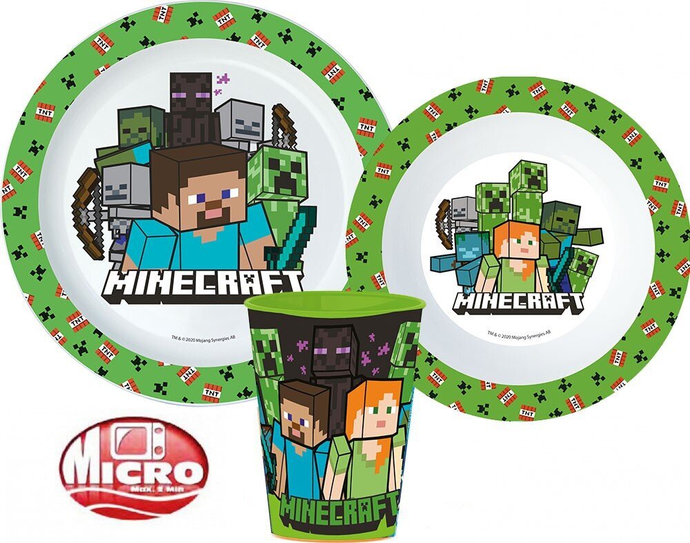 Nõudekomplekt Minecraft , 3-osaline hind ja info | Laste sööginõud | kaup24.ee