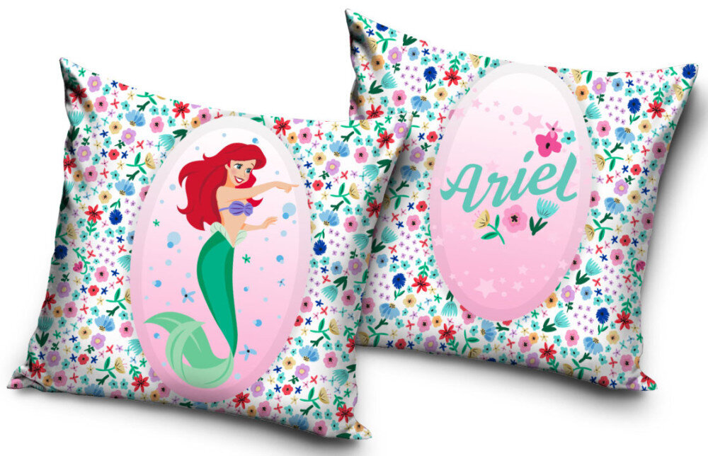 Dekoratiivne padi Disney Princess Ariel 40x40 cm цена и информация | Dekoratiivpadjad ja padjakatted | kaup24.ee