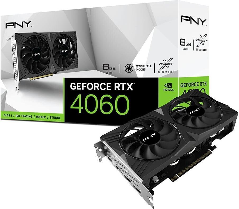 PNY GeForce RTX 4060 Verto Dual Fan (VCG40608DFXPB1) цена и информация | Videokaardid (GPU) | kaup24.ee