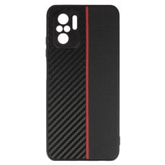 Чехол Tel Protect Carbon для Xiaomi Redmi Note 10/Note 10S/Poco M5S, черный с красной полосой цена и информация | Чехлы для телефонов | kaup24.ee