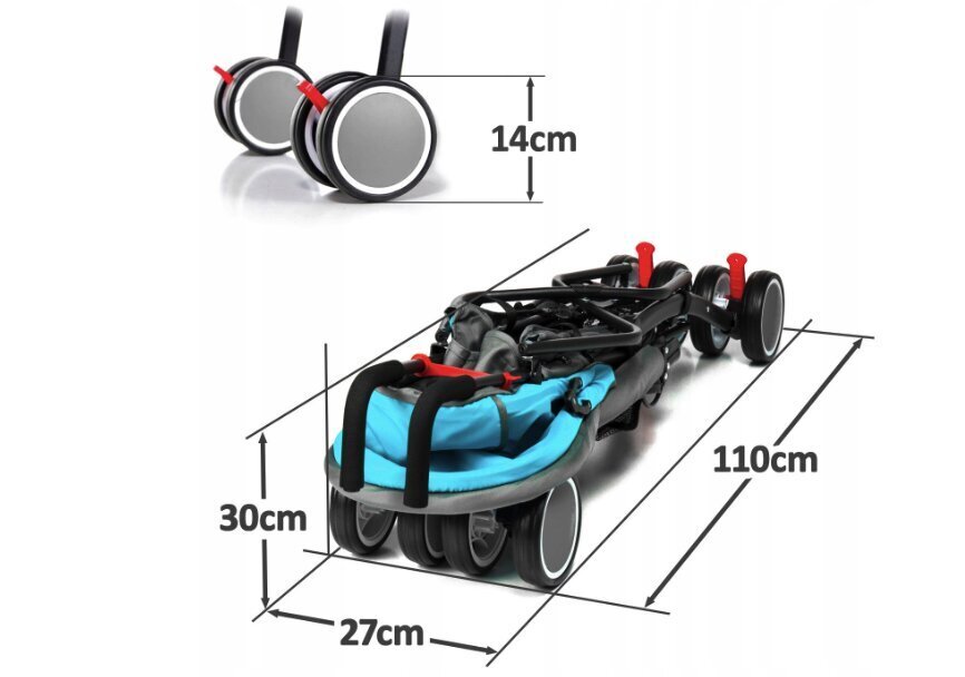 Spordikäru Moolino Compact Blue-Gray цена и информация | Vankrid, jalutuskärud | kaup24.ee