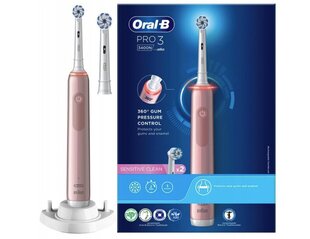 Oral-B Pro 3 3400N Rose hind ja info | Elektrilised hambaharjad | kaup24.ee