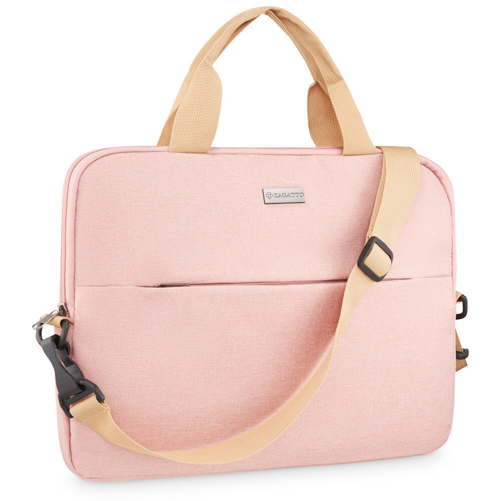 Naiste 17,3" sülearvutikott, suur roosa kott reguleeritava õlarihmaga Zagatto hind ja info | Sülearvutikotid | kaup24.ee