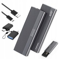 M2 NVMe PCIe 2W1 USB 3.0 USB-C 10 Gbs m.2 SSD adapteri korpus hind ja info | Välised kõvakettad (SSD, HDD) | kaup24.ee