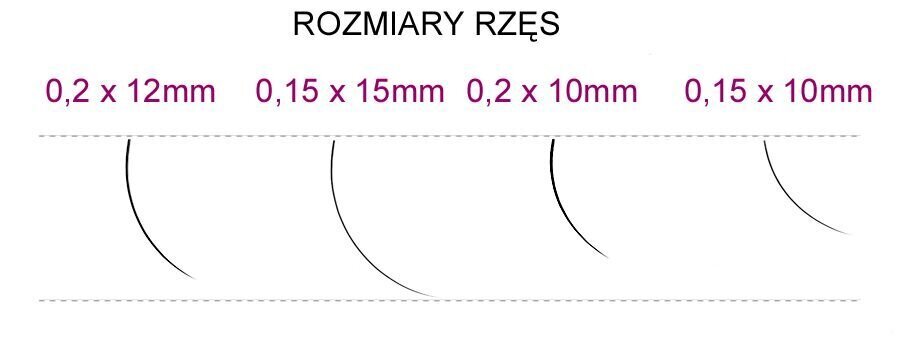 Syis J ripsmepikendused, 0,20x 10mm, 0,25g hind ja info | Kunstripsmed, ripsmekoolutajad | kaup24.ee