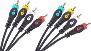 Cabletech, 4RCA-4RCA, 3 m цена и информация | Кабели и провода | kaup24.ee