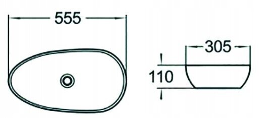 Keraamiline valamu Silla white 55,5x30,5x11 cm hind ja info | Kraanikausid, valamud | kaup24.ee