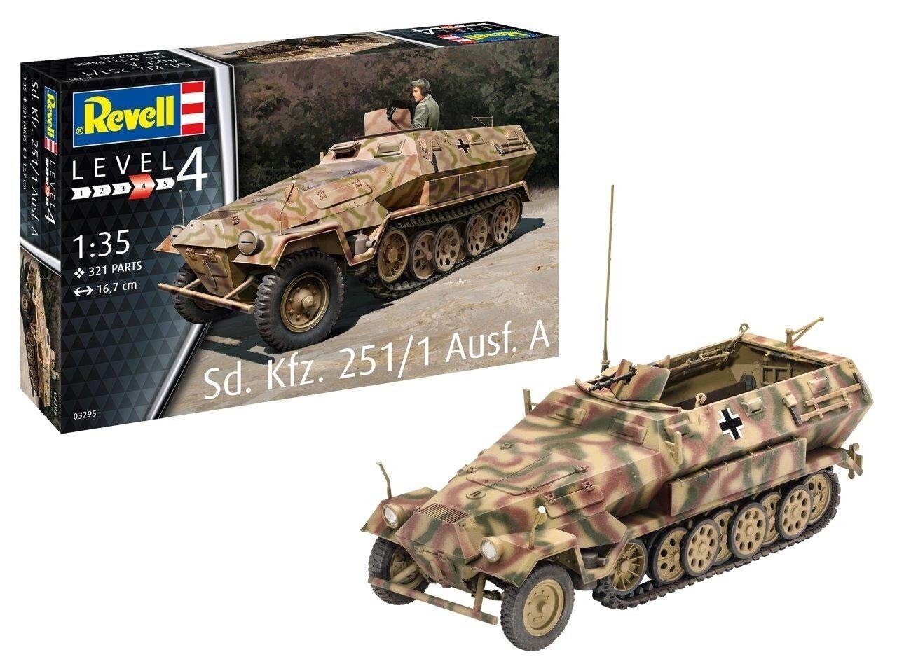 Konstruktor Revell – Sd.Kfz. 251/1 Ausf.A, 1/35, 03295 цена и информация | Klotsid ja konstruktorid | kaup24.ee