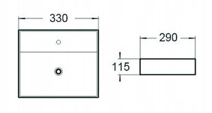 Keraamiline kraanikauss Silla white 40,5x33x14 cm hind ja info | Kraanikausid, valamud | kaup24.ee