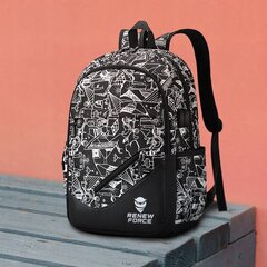 Рюкзак с USB и aux разъемами Logit, черный. цена и информация | Школьные рюкзаки, спортивные сумки | kaup24.ee