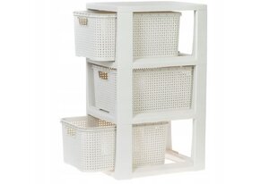 Vannitoariiul Rattan koos 3 korviga, mõõtmetega 29,3x23,9x48,5 cm hind ja info | Vannitoa sisustuselemendid ja aksessuaarid | kaup24.ee