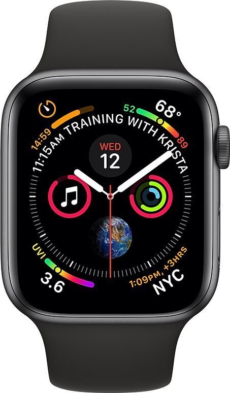 Apple Watch S4, GPS, 44mm, Must цена и информация | Nutikellad (smartwatch) | kaup24.ee