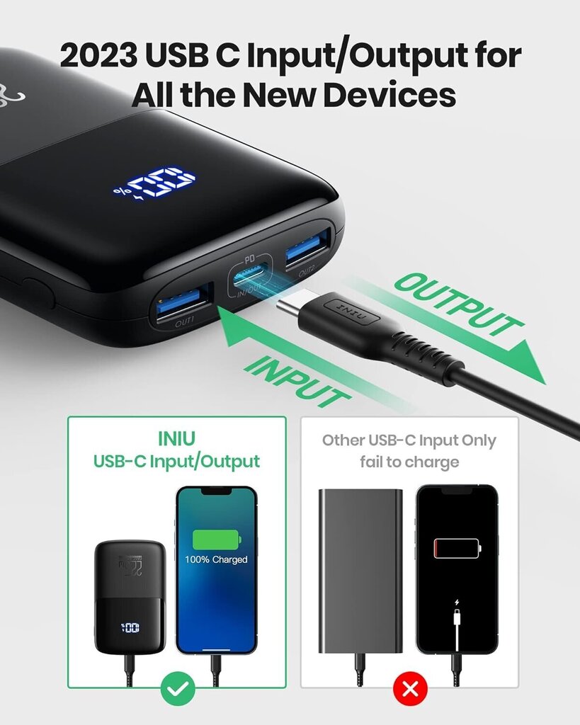 INIU ‎BI-B61 10000 mAh hind ja info | Akupangad | kaup24.ee