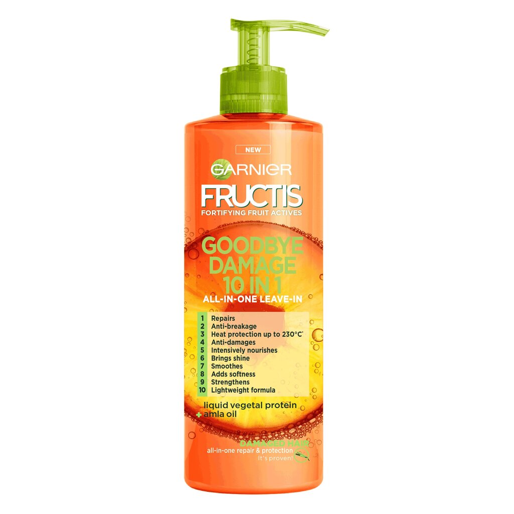 Juustesse jäetav juuksekreem Garnier Fructis Goodbye Damage 10-in-1 400 ml hind ja info | Maskid, õlid, seerumid | kaup24.ee