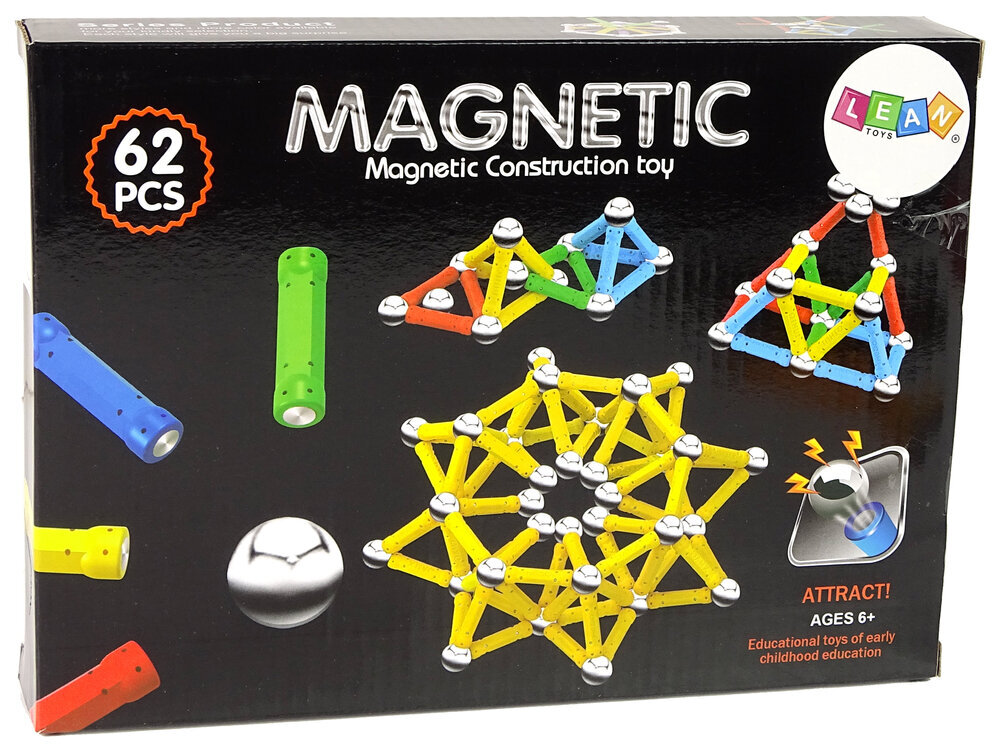 Magnetkonstruktor Magnetic, 62 tk hind ja info | Klotsid ja konstruktorid | kaup24.ee