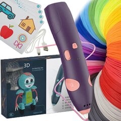 3D-pliiatsikomplekt, lilla цена и информация | Смарттехника и аксессуары | kaup24.ee