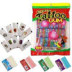 Närimiskumm Crazy Tattoo Gum, 2,5 g x 100 tk цена и информация | Сладости | kaup24.ee