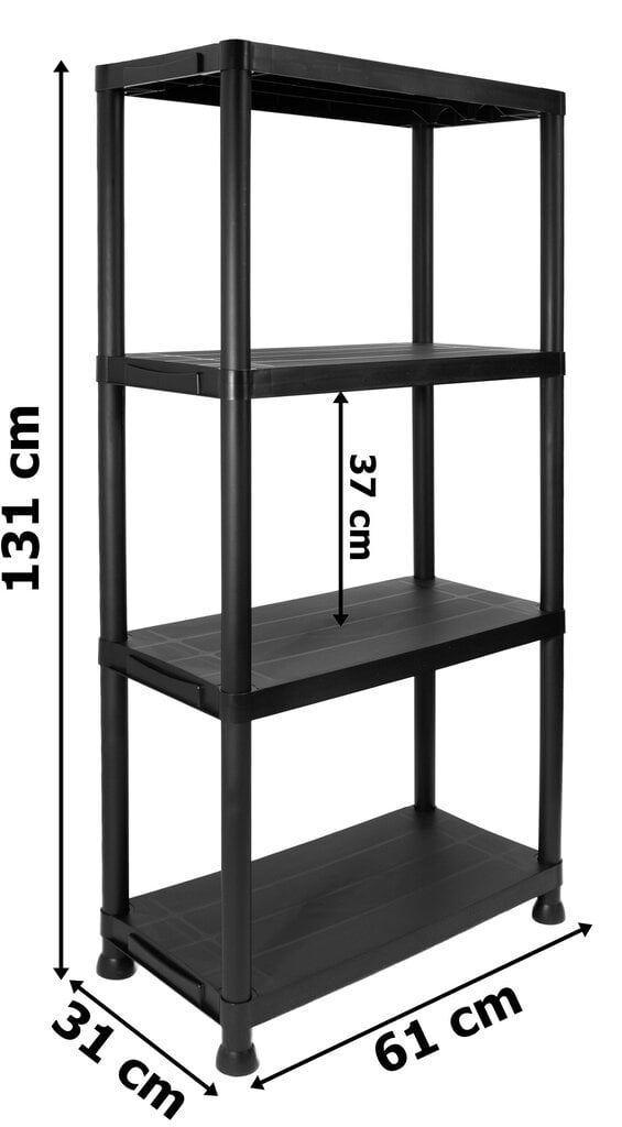 Plastikust riiul Irving, 4 riiuliga hind ja info | Riiulid | kaup24.ee