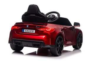 Ühekohaline elektriauto BMW M4, lakitud punane цена и информация | Электромобили для детей | kaup24.ee