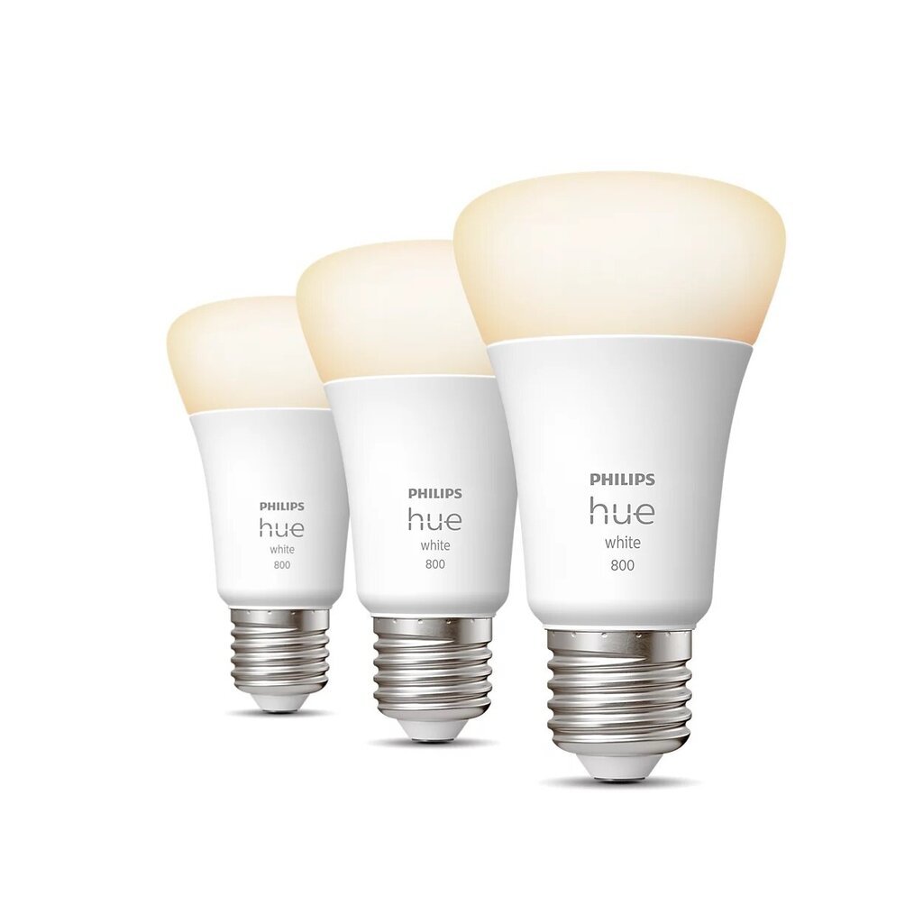 Philips Hue White A60 – nutikas pirn E27 – 800, 3 tk hind ja info | Lambipirnid, lambid | kaup24.ee