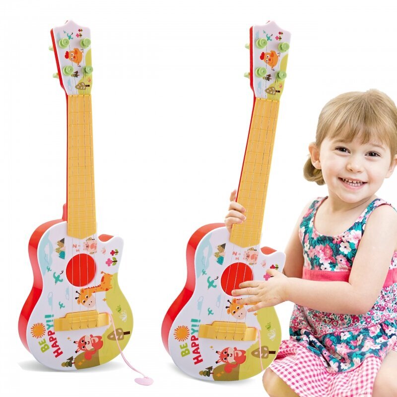 Woopie akustiline kitarr lastele, punane, 43 cm hind ja info | Arendavad mänguasjad | kaup24.ee