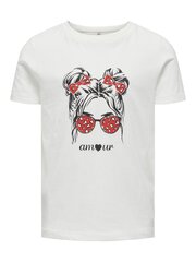 Детская футболка Only, белый цена и информация | Рубашки для девочек | kaup24.ee
