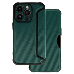 Чехол Razor Carbon Book Case для Iphone 14 Pro Max темно-зеленый цена и информация | Чехлы для телефонов | kaup24.ee