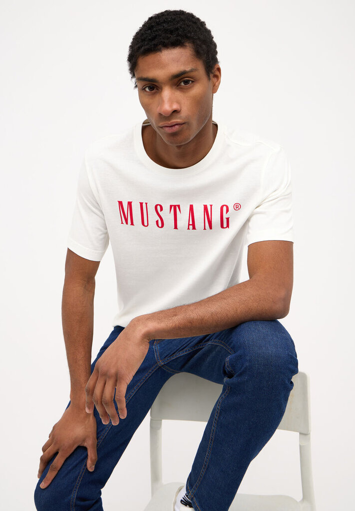 Mustang meeste T-särk, valge цена и информация | Meeste T-särgid | kaup24.ee