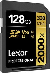 Lexar карта памяти SDXC 128GB Professional 2000x UHS-II U3 V90 цена и информация | Lexar Мобильные телефоны, Фото и Видео | kaup24.ee