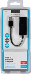 Vivanco adapter USB 3.0 – RJ45 (39629) цена и информация | Адаптеры и USB-hub | kaup24.ee