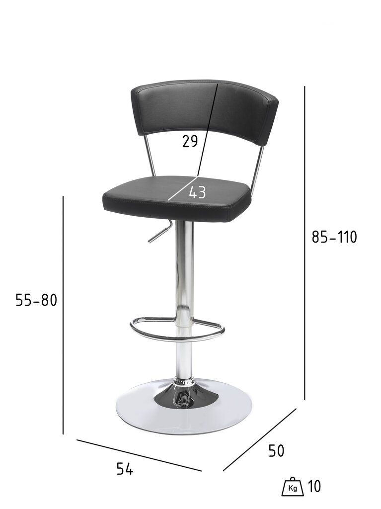 2 tooli komplekt Preben, must цена и информация | Söögilaua toolid, köögitoolid | kaup24.ee
