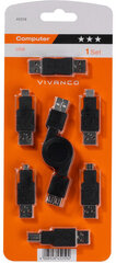 Vivanco adapterite komplekt USB 6tk (45259) hind ja info | USB jagajad, adapterid | kaup24.ee
