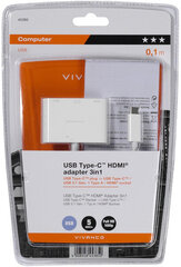 Vivanco адаптер USB-C - HDMI 3в1 (45385) цена и информация | Адаптеры и USB-hub | kaup24.ee