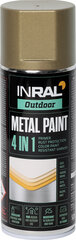 Metallist korrosioonivastane spreivärv Inral Metal Paint 4in1, Kuldne, matt, 400 ml hind ja info | Värvid | kaup24.ee