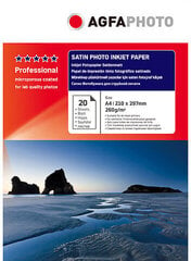 AgfaPhoto fotopaber A4 Professional Satin 260g 20 lehte hind ja info | Kirjatarbed | kaup24.ee