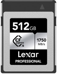 Lexar memory card CFexpress 512GB Professional Type B Silver цена и информация | Карты памяти | kaup24.ee