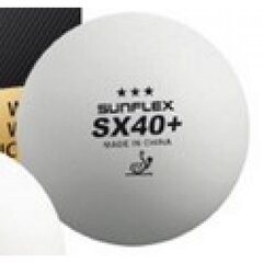 Lauatennisepallid Sunflex S33306, 3 tk, valged hind ja info | Lauatennise pallid | kaup24.ee