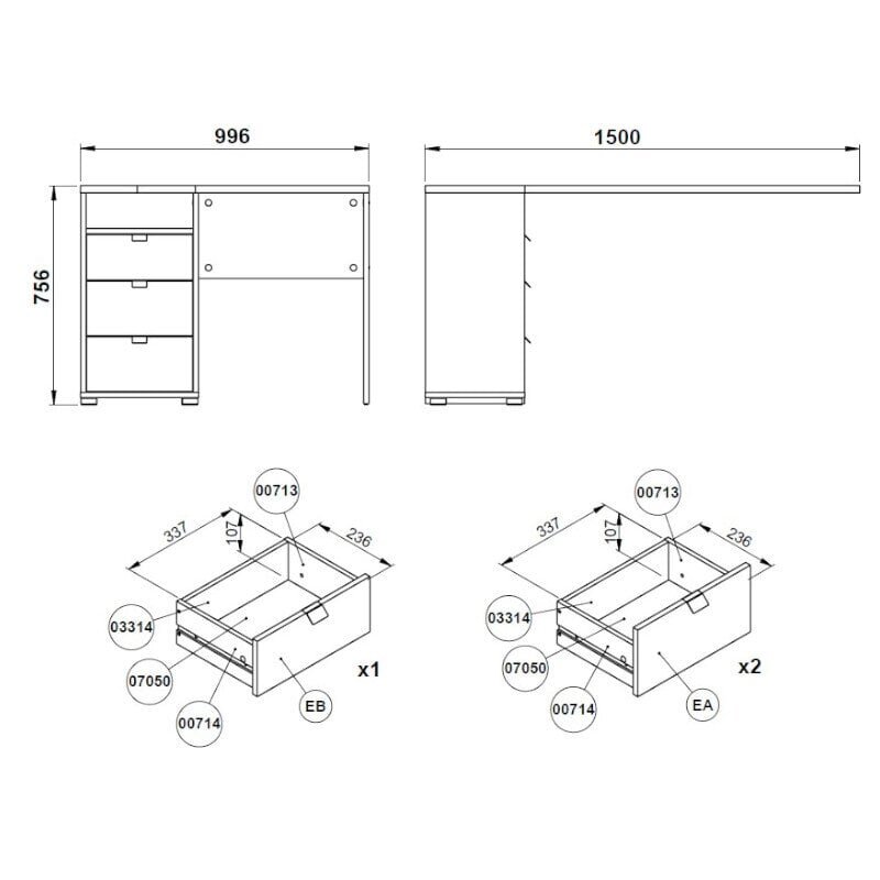 Kirjutuslaud Aatrium, 150x99x75 cm, pruun/valge hind ja info | Arvutilauad, kirjutuslauad | kaup24.ee