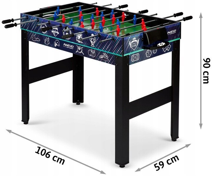 Multi-mängulaud 12in1 106x59x90 c, must hind ja info | Muud mängulauad | kaup24.ee