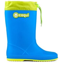 Kummikud tüdrukutele Wellingtons Coqui Rainy Collar, sinised цена и информация | Резиновые сапоги детские | kaup24.ee