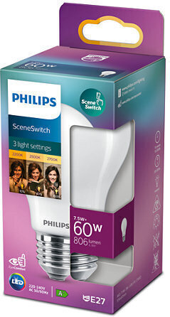 Philips LED Classic Scene Switch 60W A60 E27 soe valge pirn hind ja info | Lambipirnid, lambid | kaup24.ee