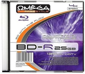 Omega Freestyle BD-R Printable 25GB 6x Printable Slim цена и информация | Виниловые пластинки, CD, DVD | kaup24.ee