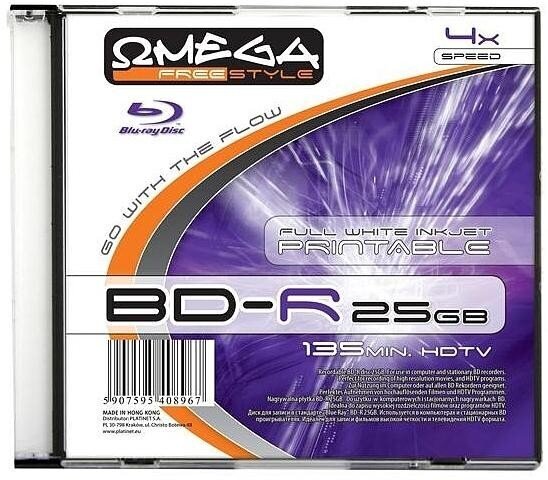 Omega Freestyle BD-R Printable 25GB 6x karbis цена и информация | Vinüülplaadid, CD, DVD | kaup24.ee
