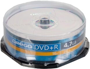 Omega DVD+R 4,7GB 16x 25tk tornis hind ja info | Vinüülplaadid, CD, DVD | kaup24.ee