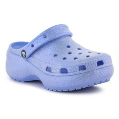 Crocs™ kummikingad naistele Classic Platform Glitter Clog W 207241-5Q6, sinised hind ja info | Naiste plätud ja sussid | kaup24.ee