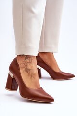 Naiste kõrge kontsaga kingad Lewski Shoes 24880-21, pruunid hind ja info | Naiste kingad | kaup24.ee