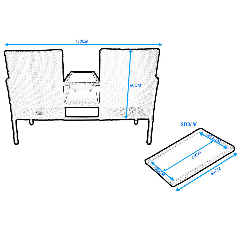 Kahekohaline aiadiivan patjadega, must hind ja info | Aiamööbli komplektid | kaup24.ee