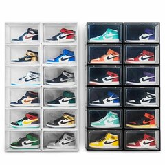 коробка для обуви 2 шт. черный органайзер для обуви для гардероба размер 47 коробок цена и информация | Полки для обуви, банкетки | kaup24.ee