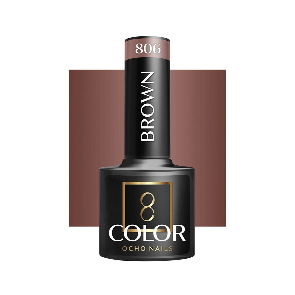 Hübriidküünelakk Ocho Nails Brown, 806 pruun, 5 g hind ja info | Küünelakid, küünetugevdajad | kaup24.ee