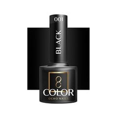 Hübriidküünelakk Ocho Nails Black 001, 5 g hind ja info | Küünelakid, küünetugevdajad | kaup24.ee